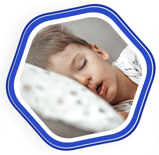 Child sleeping with an open mouth