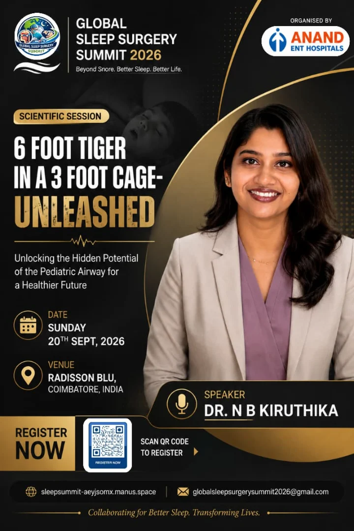Global Sleep Summit 2026 poster: Dr N B Kiruthika on unlocking the hidden potential of the pediatric airway